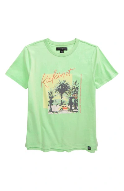 Treasure & Bond Kids' Relaxed Fit Graphic Tee In Green Ash Kickin It