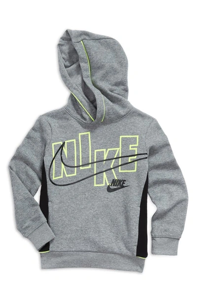 Nike Kids' See Me Logo Pullover Hoodie In Carbon Heather