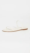 Aeyde 10mm Alek Leather Slide Flats In White