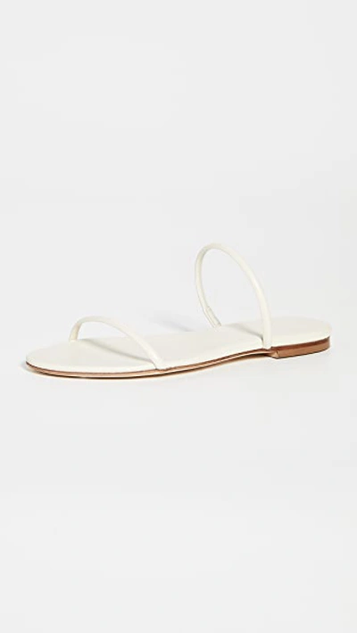 Aeyde 10mm Alek Leather Slide Flats In White