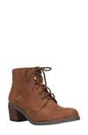 Bella Vita Sarina Lace Up Booties Women's Shoes In Tan Faux Leather