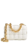 Bottega Veneta The Chain Cassette Padded Leather Shoulder Bag In Chalk