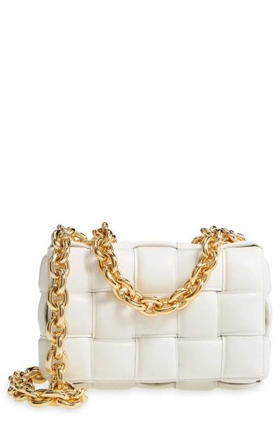 Bottega Veneta The Chain Cassette Padded Leather Shoulder Bag In Cream