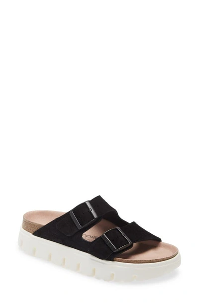 Birkenstock Papillio By  Arizona Slide Sandal In Black Suede