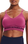 Under Armour Training Seamless Long Sports Bra In Dark Pink
