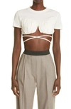 Jacquemus Le Baci Underwire Crop T-shirt In Sand