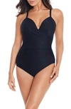 Miraclesuitr Captivate Rock Solid Strappy One-piece Swimsuit In Black