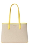 Kate Spade All Day Canvas Large Shopper Tote Bag In Yellow Multi