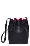 Mansur Gavriel Mini Saffiano Leather Bucket Bag In Black