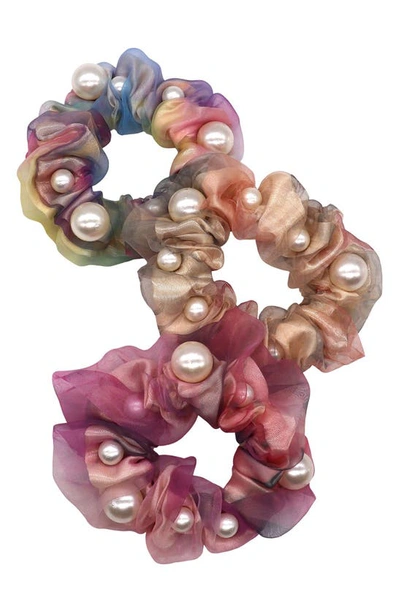 Tasha 3-pack Imitation Pearl Scrunchies In Multi