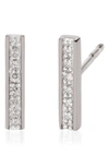 Monica Vinader Signature Skinny Diamond Bar Earrings In Silver