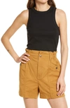 Shop Madewell Supima® Cotton Rib Cutaway Tank In True Black