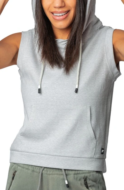 Fundamental Coast Victory Sleeveless Hooded Top In Neutral Grey