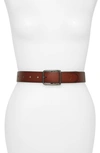 Allsaints Leather Belt In Bitter Brown