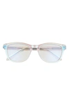 Quay Mini Hardwire 50mm Blue Light Filtering Optical Glasses In Clear Hologram / Clear Blue