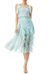 ALICE AND OLIVIA JOCELYN FLORAL SMOCKED MIDI DRESS,CC104P21507