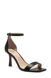 Vince Camuto Enella Ankle Strap Sandal In Black Leather Baby Sheep