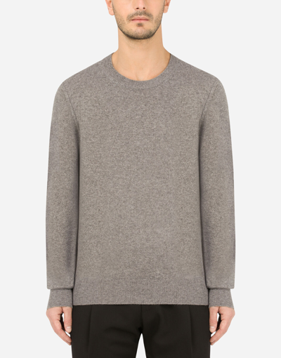 Dolce & Gabbana Cashmere Round-neck Jumper In Blue