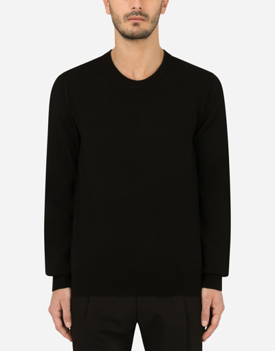 Dolce & Gabbana Cashmere Round-neck Sweater In Black