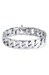Eye Candy Los Angeles Cuban Link Silver Titanium Bracelet In Silver