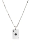 EYE CANDY LOS ANGELES ACE OF SPADES PENDANT NECKLACE,842073144928