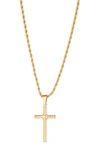 EYE CANDY LOS ANGELES CROSS 18K GOLD PLATED PENDANT NECKLACE,842073144881