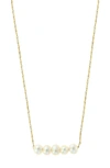 Effy 14k Yellow Gold Freshwater Pearl Bar Pendant Necklace In White