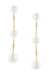 Effy 14k Yellow Gold Freshwater Pearl Drop Earrings In White