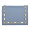 VALENTINO GARAVANI BLUE ROCKSTUD FLAT FRENCH WALLET