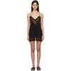 SAINT LAURENT BLACK SILK CHARMEUSE DRESS