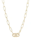 Eye Candy Los Angeles Violet Chain Link Cubic Zirconia Necklace In Gold