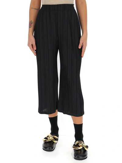 Issey Miyake Pleats Please By  Cropped Straight In Schwarz