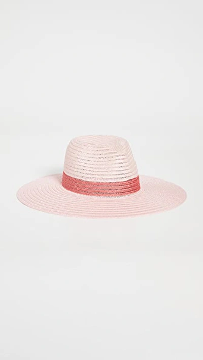 Eugenia Kim Emmanuelle Two-tone Hemp-blend Sunhat In Pale Pink Berry Rose