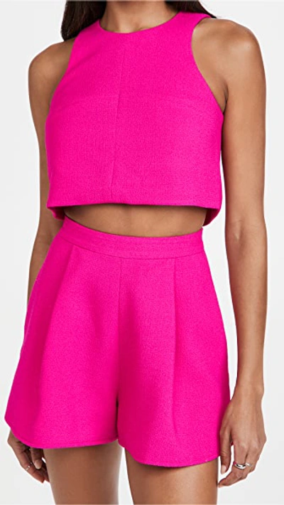 Black Halo Sanibel Crop Top & High Waist Shorts Set In Vibrant Pink