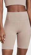 Girlfriend Collective High Waist Bike Shorts In Limestone