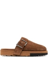 Off-white Comfort Suede Slippers In Brown