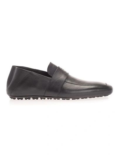 Balenciaga Men's Square-toe Leather Fold-down Loafers In Black