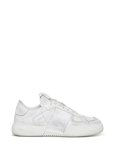 Valentino Garavani Vl7n Sneakers In Leather And Fabric In White