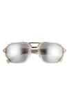 VERSACE 58MM MIRRORED AVIATOR SUNGLASSES,VE222859-Z