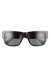 Versace Rectangle-frame Sunglasses In Black/ Dark Grey