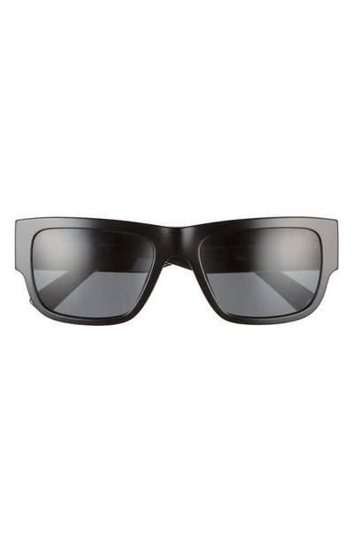 Versace Rectangle-frame Sunglasses In Black/ Dark Grey