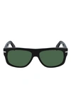 Ferragamo 58mm Rectangle Sunglasses In Black/ Green