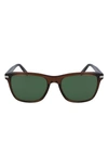 Ferragamo 57mm Gradient Rectangle Sunglasses In Crystal Brown/ Green