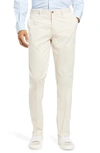 Peter Millar Crown Soft Flat Front Stretch Cotton & Silk Dress Pants In Stone