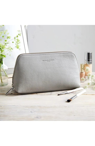The White Company Pebbled Leather Cosmetics Case In Grey