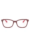 Ray Ban 54mm Square Optical Glasses In Red