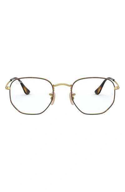 Ray Ban 54mm Optical Glasses In Havana Gold