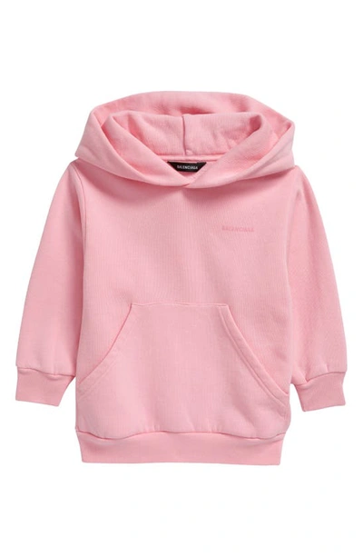 Balenciaga Logo棉质针织帽衫 In Baby Pink/ Pink