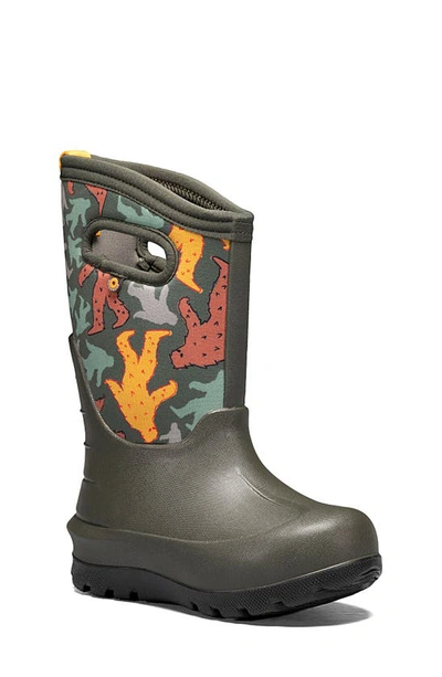 Bogs Kids' Neo-classic Insulated Waterproof Boot In Dark Green Multi