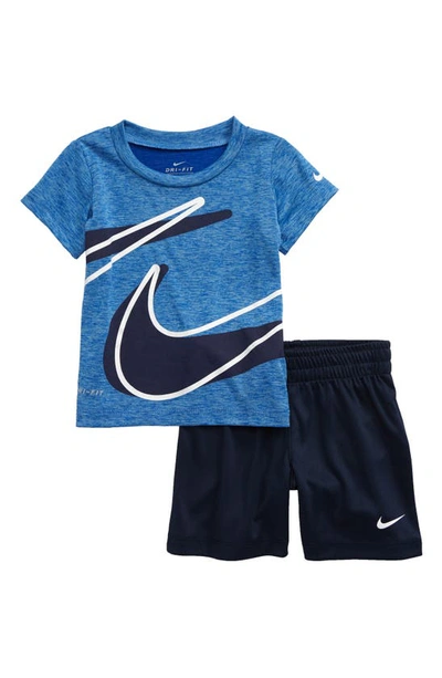 Nike Babies' Dry Dropset T-shirt & Shorts Set In Obsidian